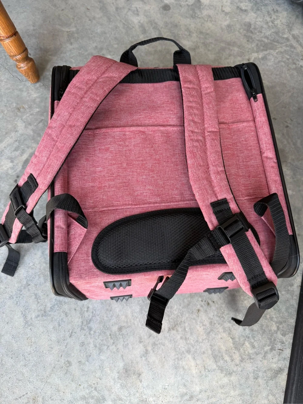 Pink Pet Carrier Backpack with Front Pocket adjustable straps